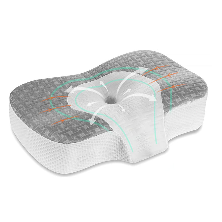 Ergonomic sleeping pillow with cooling gel filling Bowlift