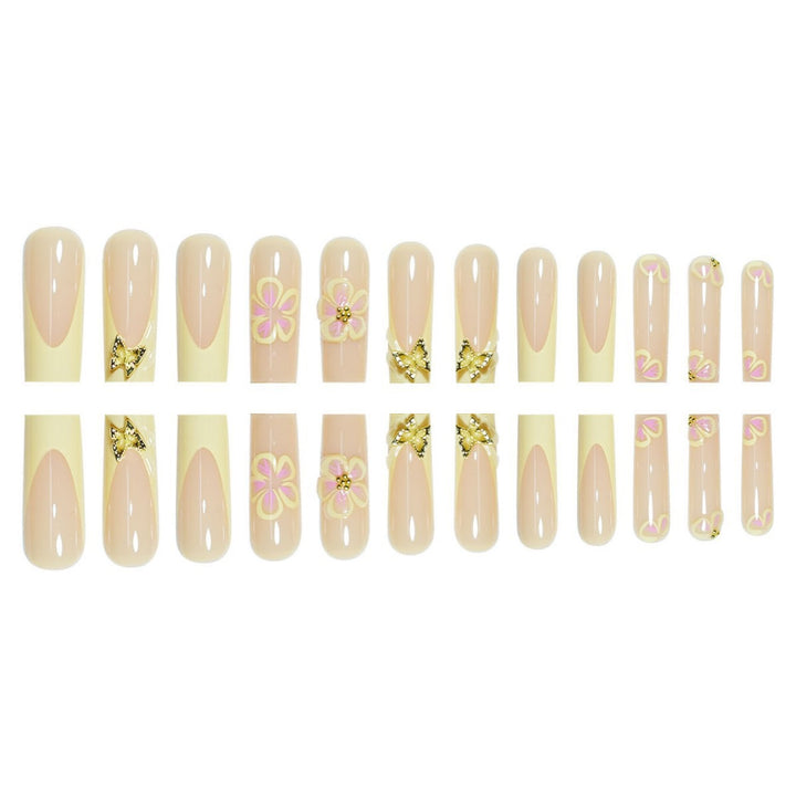 Decorative Nail Enhancements with Floral Accents Bowlift