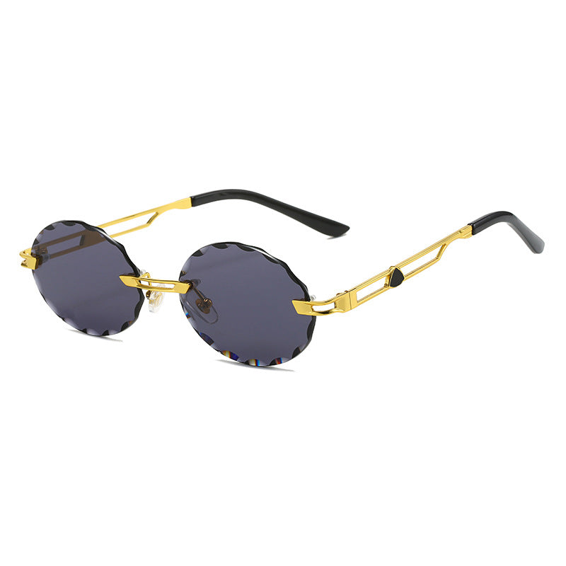 Ladies round sunglasses with unique wave design and high-quality metal frame Bowlift
