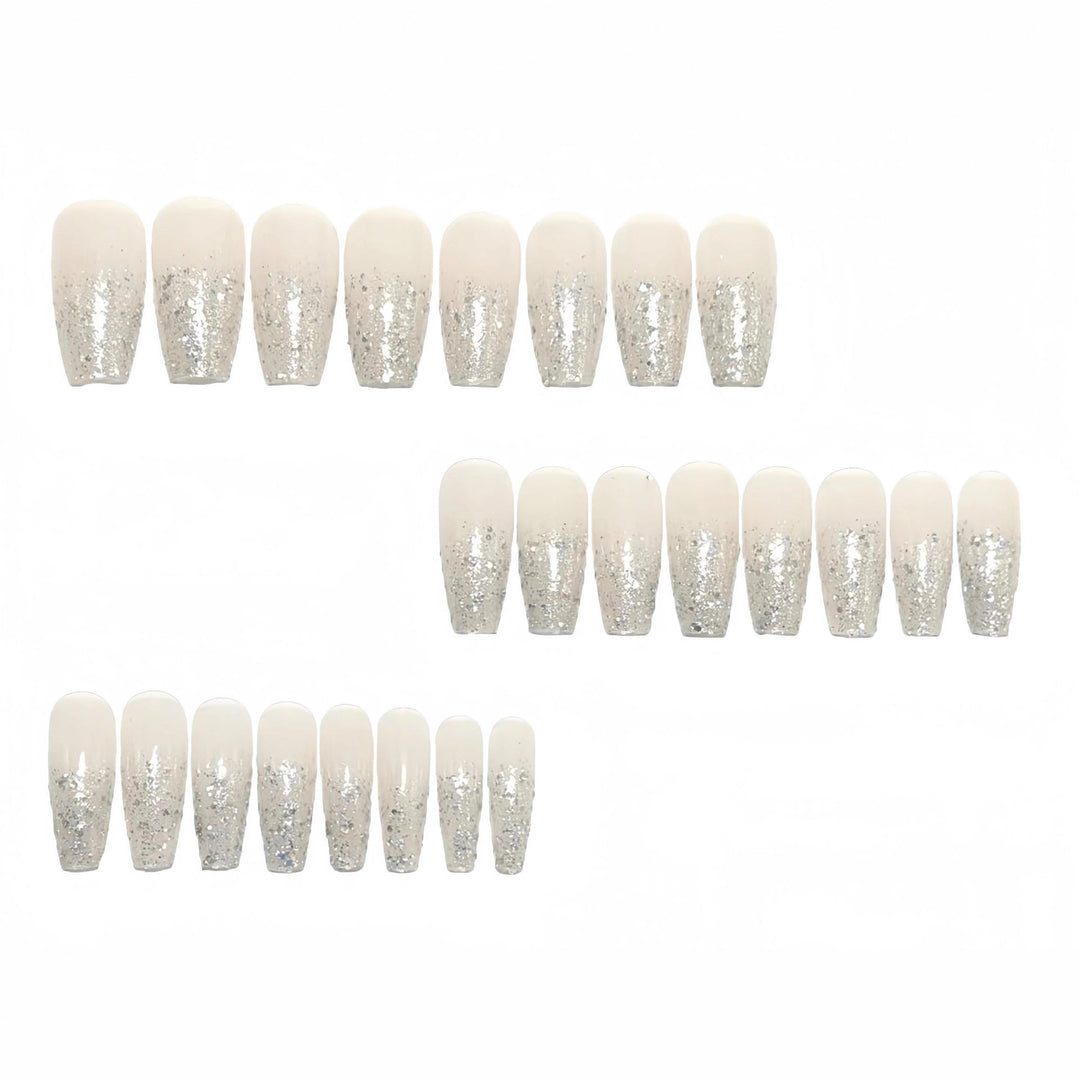 Artificial nails with glitter French tips Bowlift