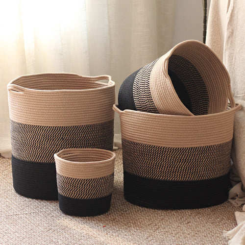 Stylish storage bucket made of woven natural material Bowlift