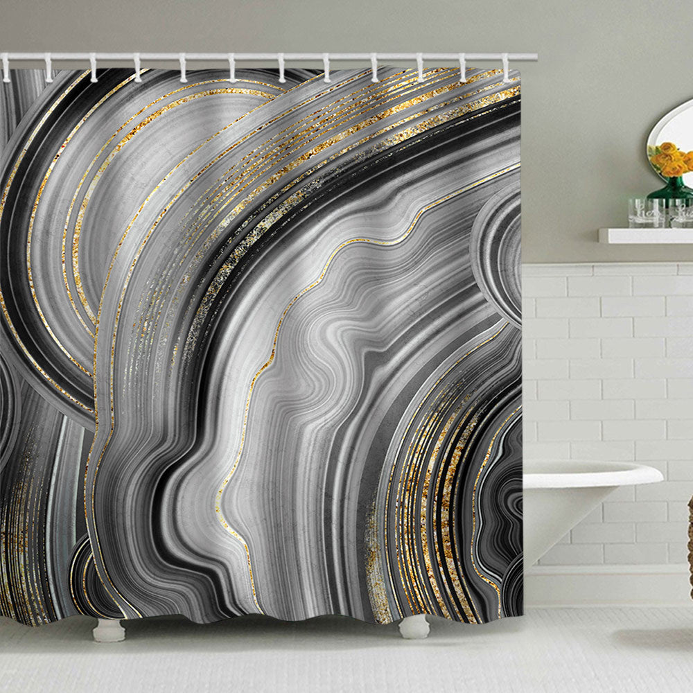 Artistic Marble Design Shower Curtain Bowlift