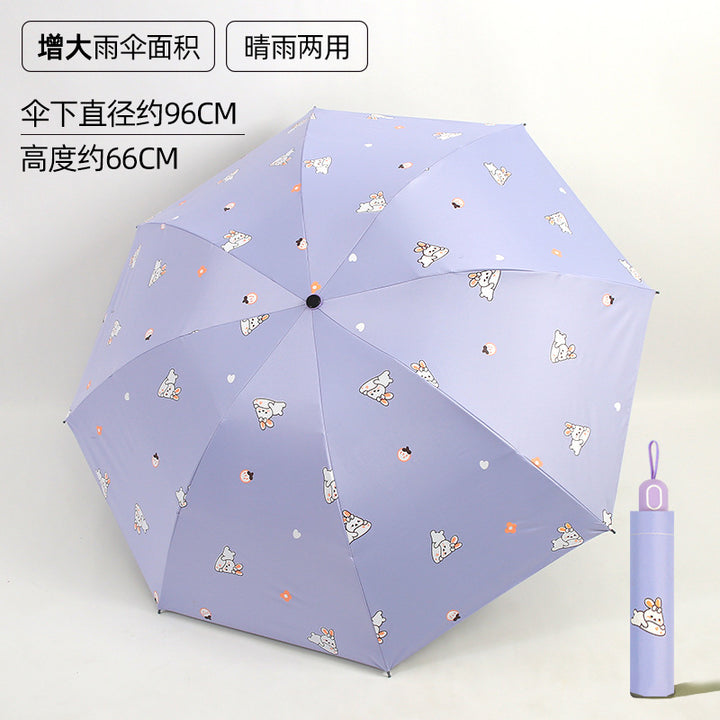 Women's Folding Umbrella with Animal Pattern Bowlift