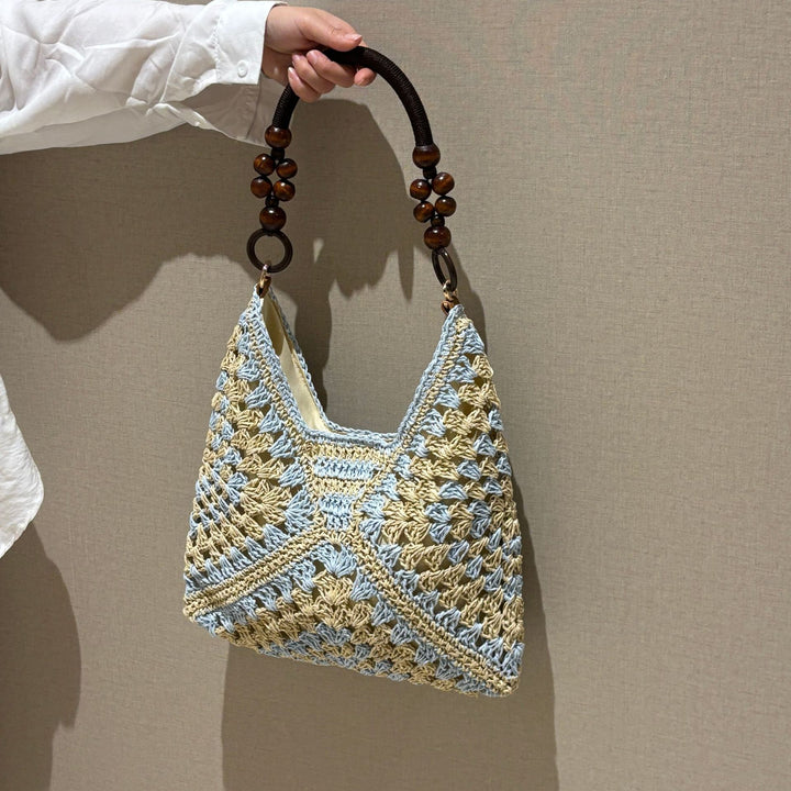 Hand-knotted tote bag with wooden handles Bowlift