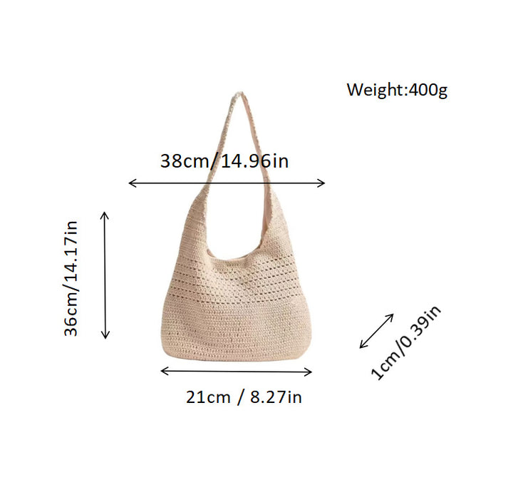 Handbag Made of Hand-Crocheted Natural Material Bowlift
