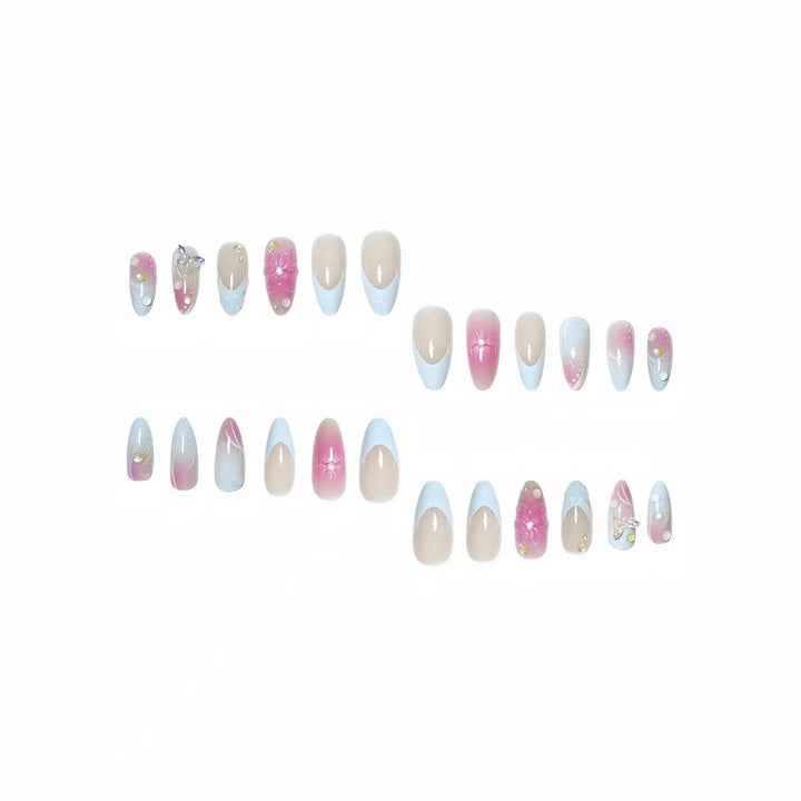 Premium Floral Art Press-On Nail Set Bowlift
