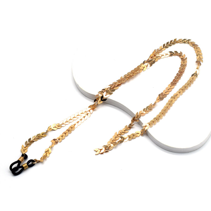 Elegant Gold Plated Eyewear Chain Bowlift