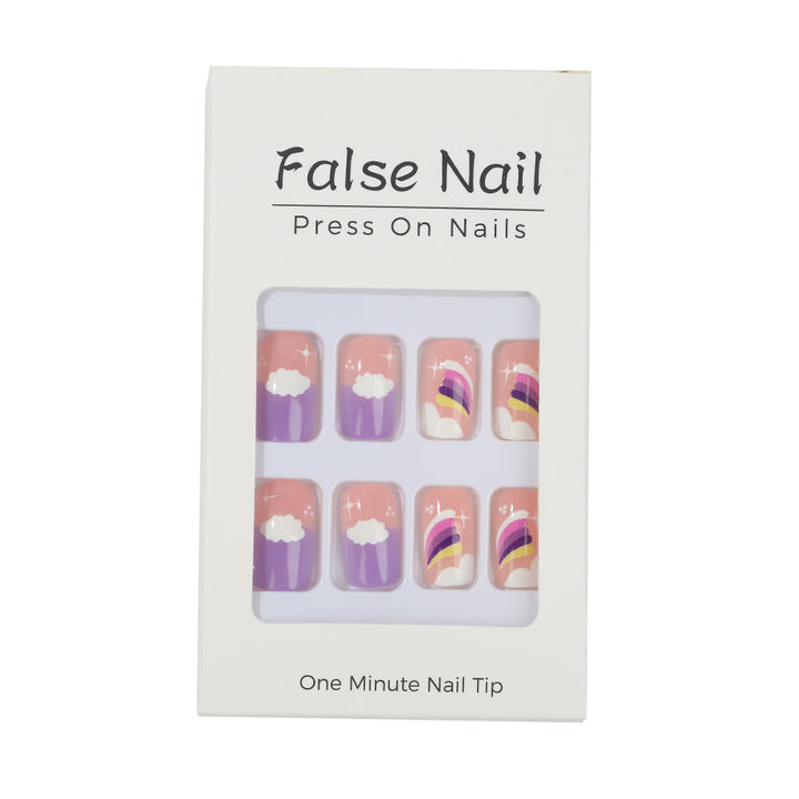 Creative Nail Art Set with colorful rainbow and cloud designs Bowlift