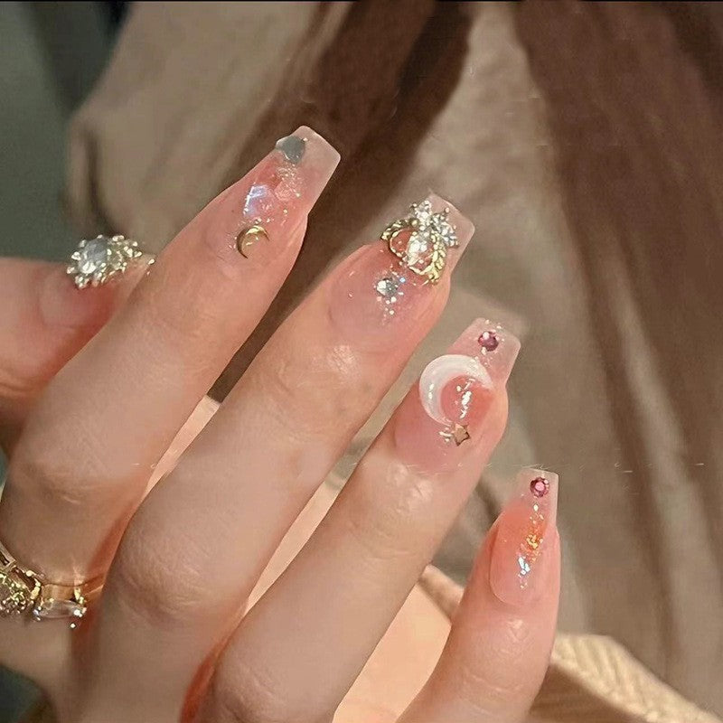 Premium Rhinestone-Embellished Press-On Nails Bowlift