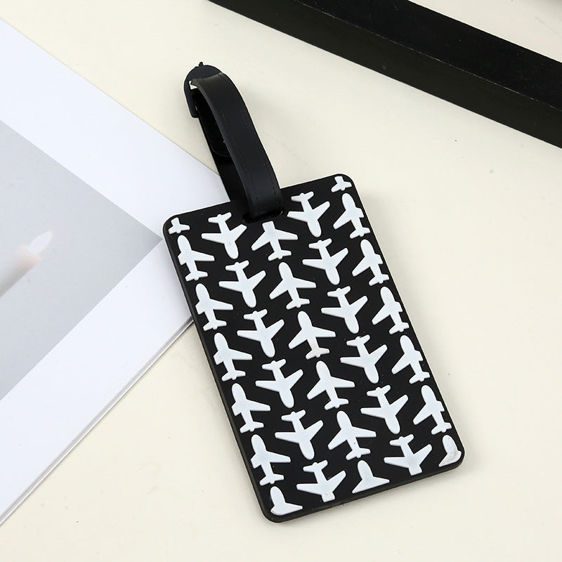 silicone travel luggage tag world map airplane design with adjustable strap Bowlift