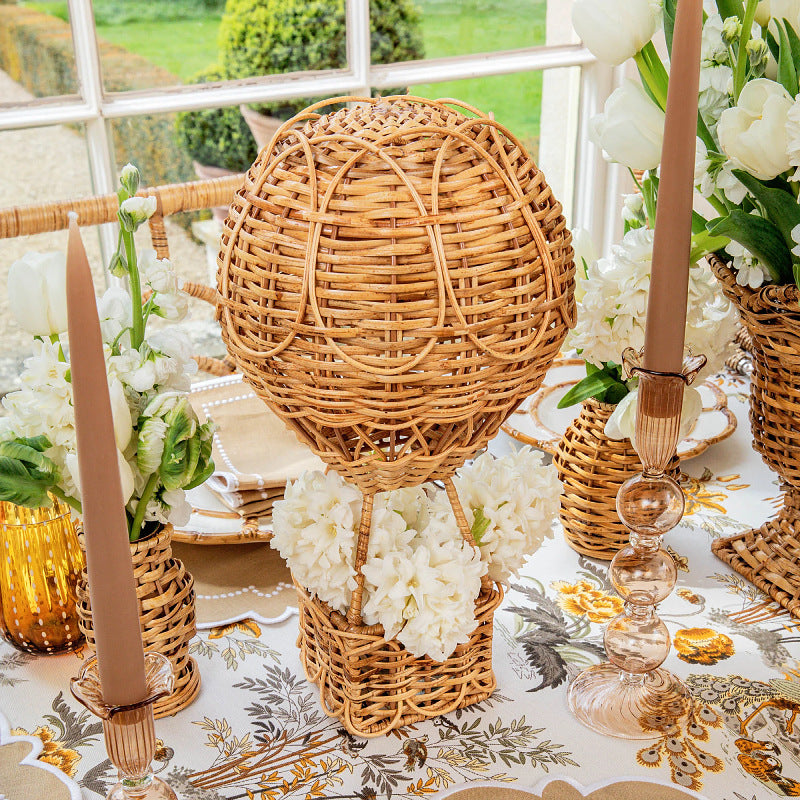 Handwoven storage basket in hot air balloon design Bowlift