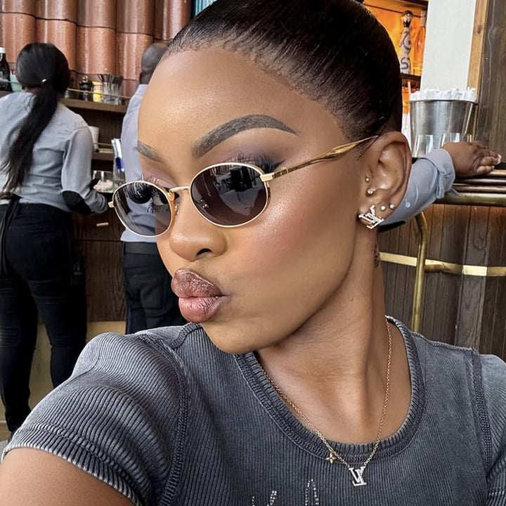 Women's robust round sunglasses with mirrored lenses Bowlift