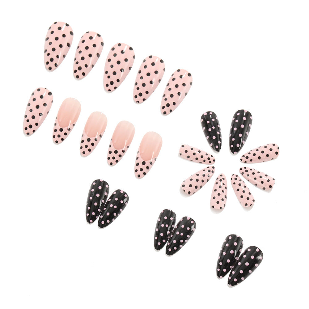 Acrylic nails with dot design Bowlift