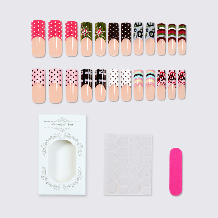 Nail art set with creative patterns and seasonal accents Bowlift