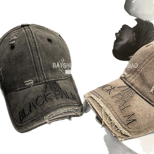 Women's Distressed Denim Baseball Cap Bowlift 1784188369
