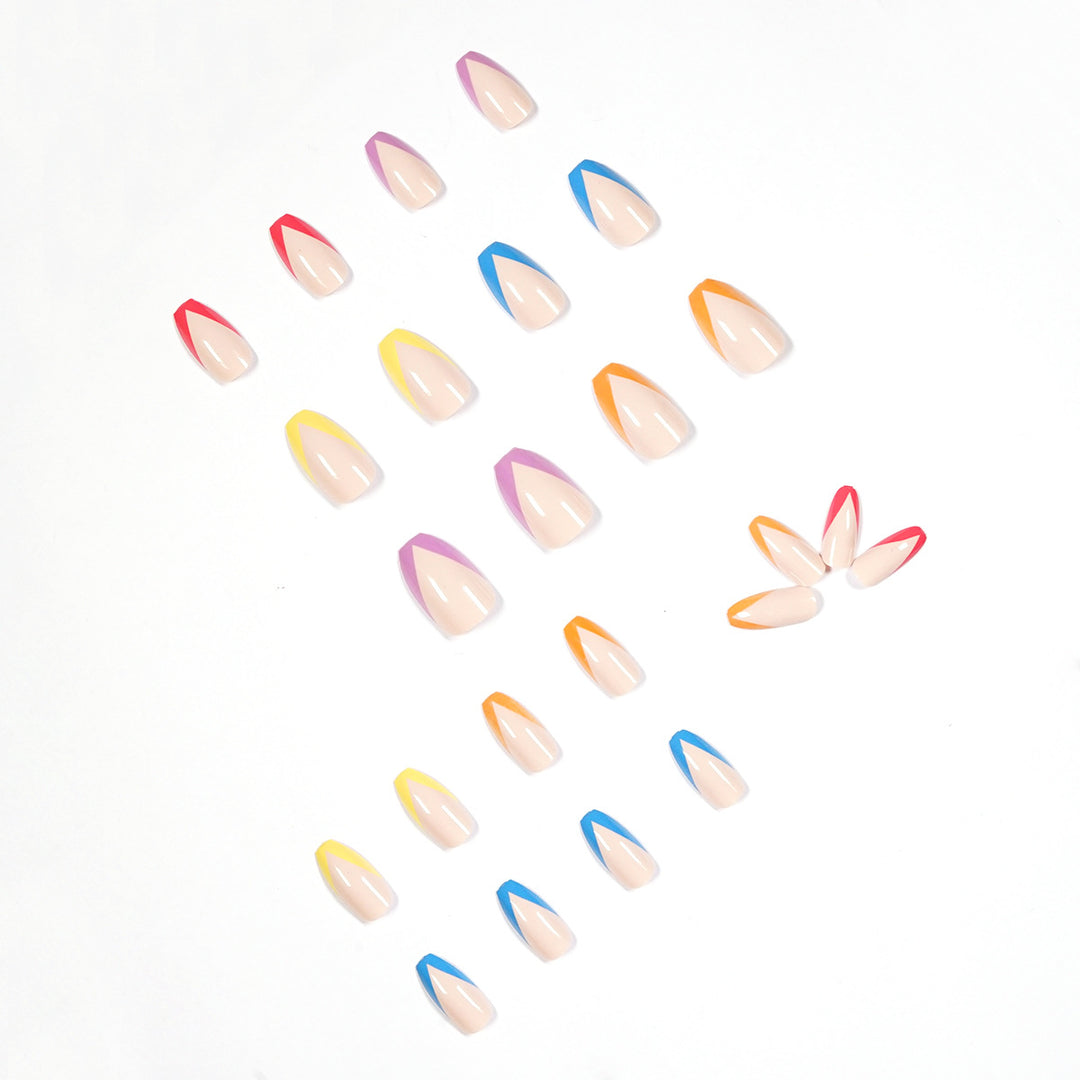 Artificial nail art with colorful tips and elegantly accented designs Bowlift