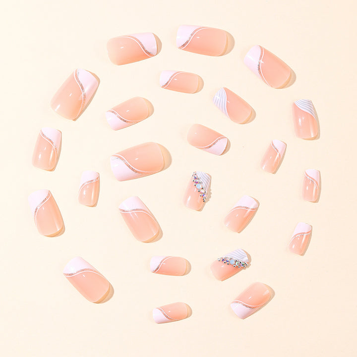 Elegant French Tip Acrylic Nail Enhancements Bowlift