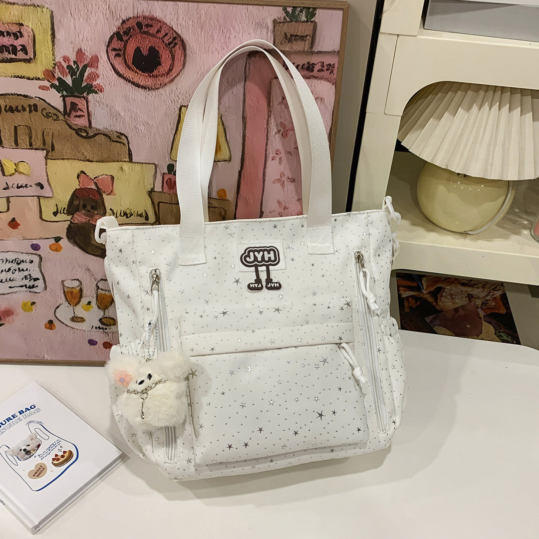 Star-Print Fashion School Backpack Bowlift