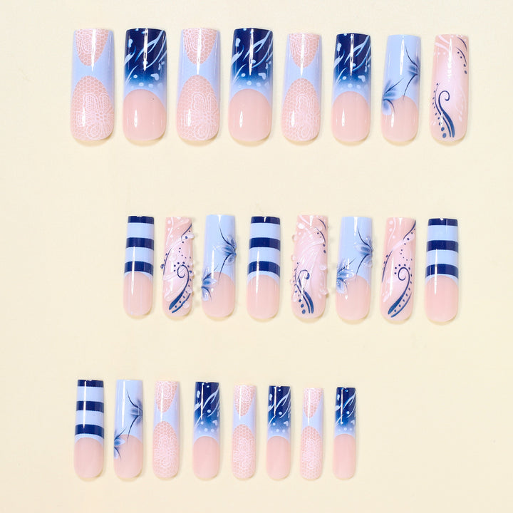 Artistic Nail Design Set with Ocean-Inspired Accents Bowlift