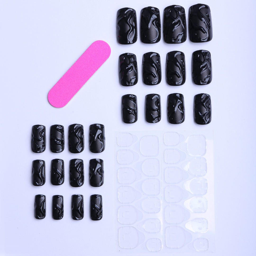 Artificial nails with modern wave pattern Bowlift