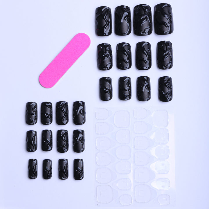 Artificial nails with modern wave pattern Bowlift