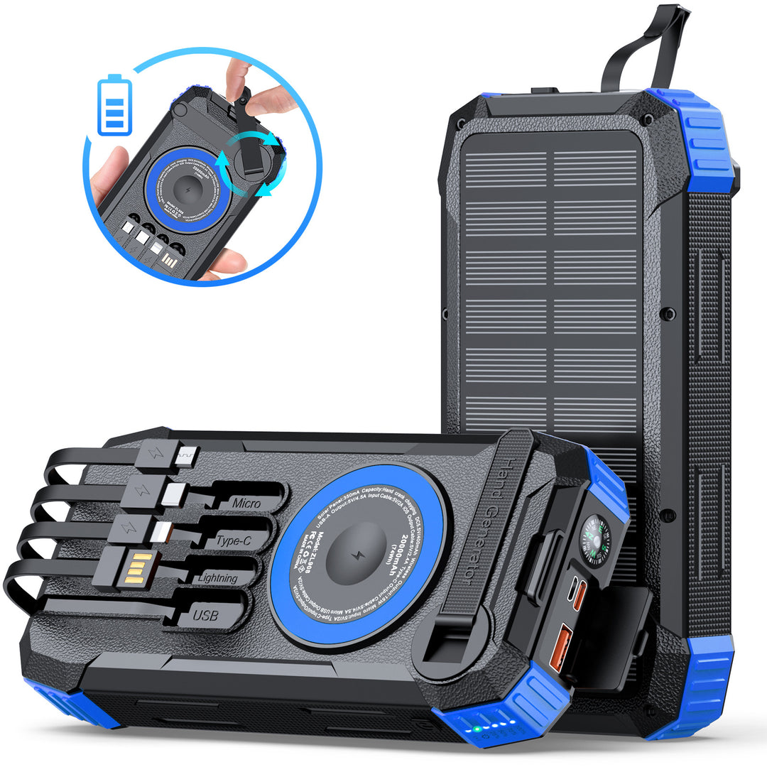 Outdoor Powerbank with solar charging function and integrated LED lamp Bowlift