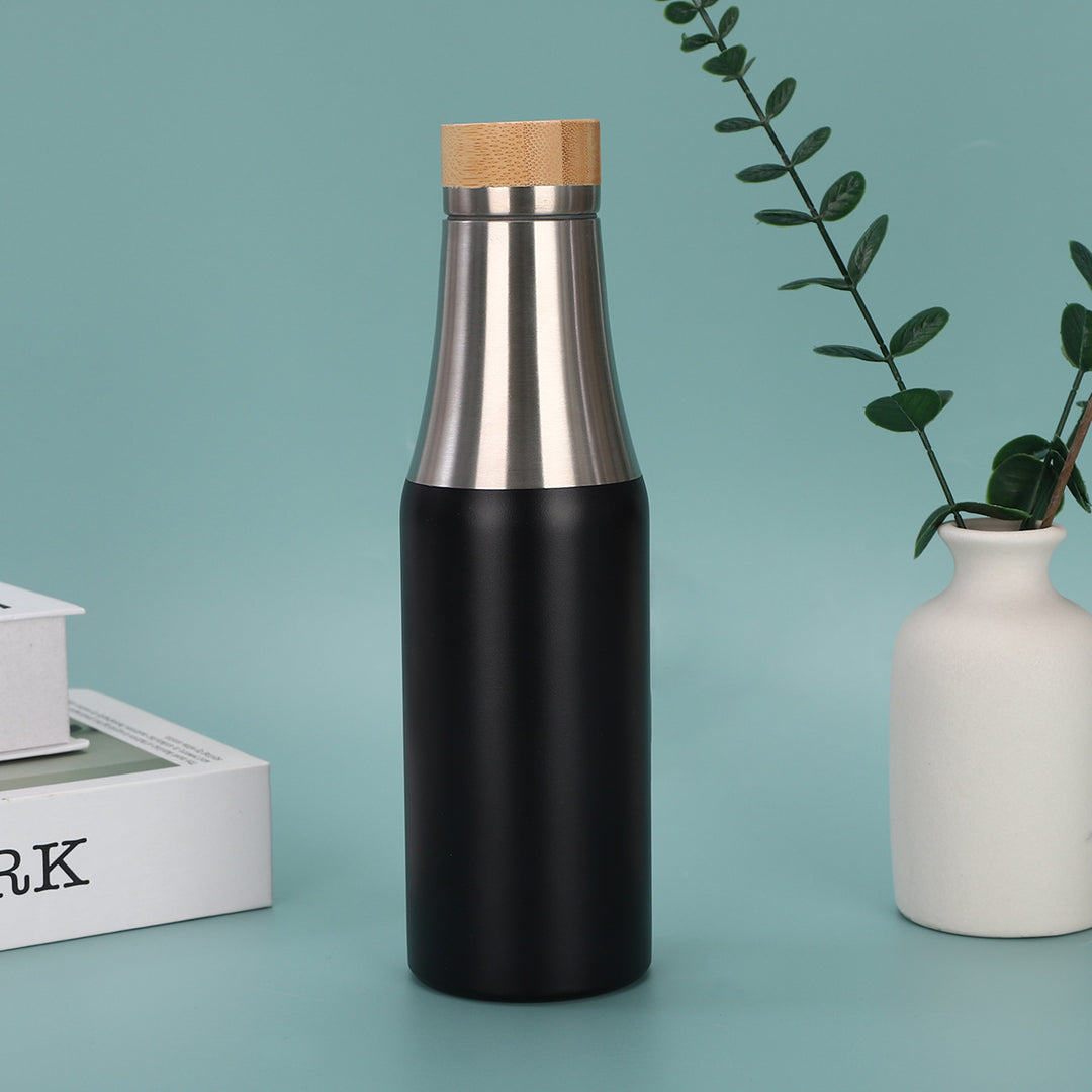 Women's stainless steel insulated drinking bottle with bamboo lid Bowlift