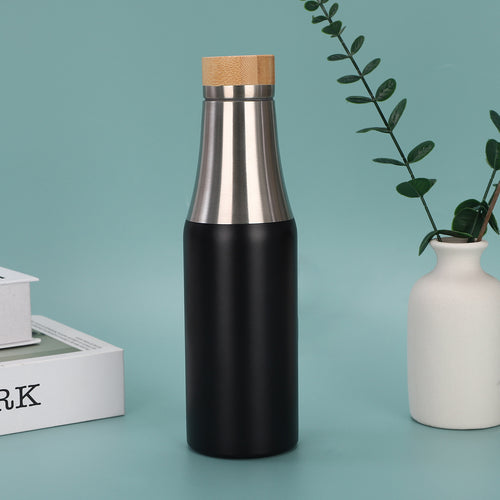 Women's stainless steel insulated drinking bottle with bamboo lid Bowlift