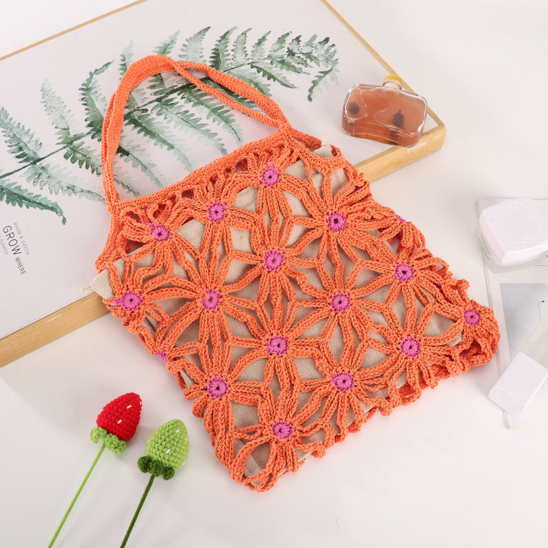 Handcrafted flower pattern shopper bag Bowlift