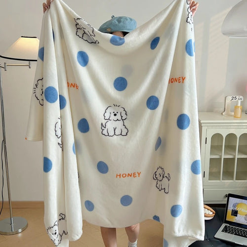 Cute Dog-Themed Fleece Blanket