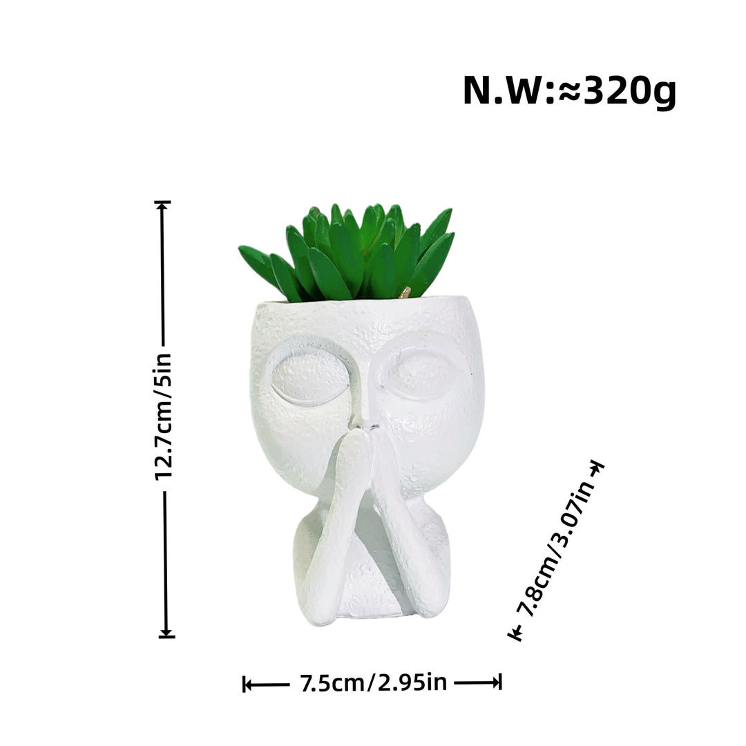 Plant pot with face motif Bowlift