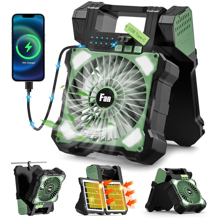 Portable Solar-Powered Rechargeable Fan Bowlift