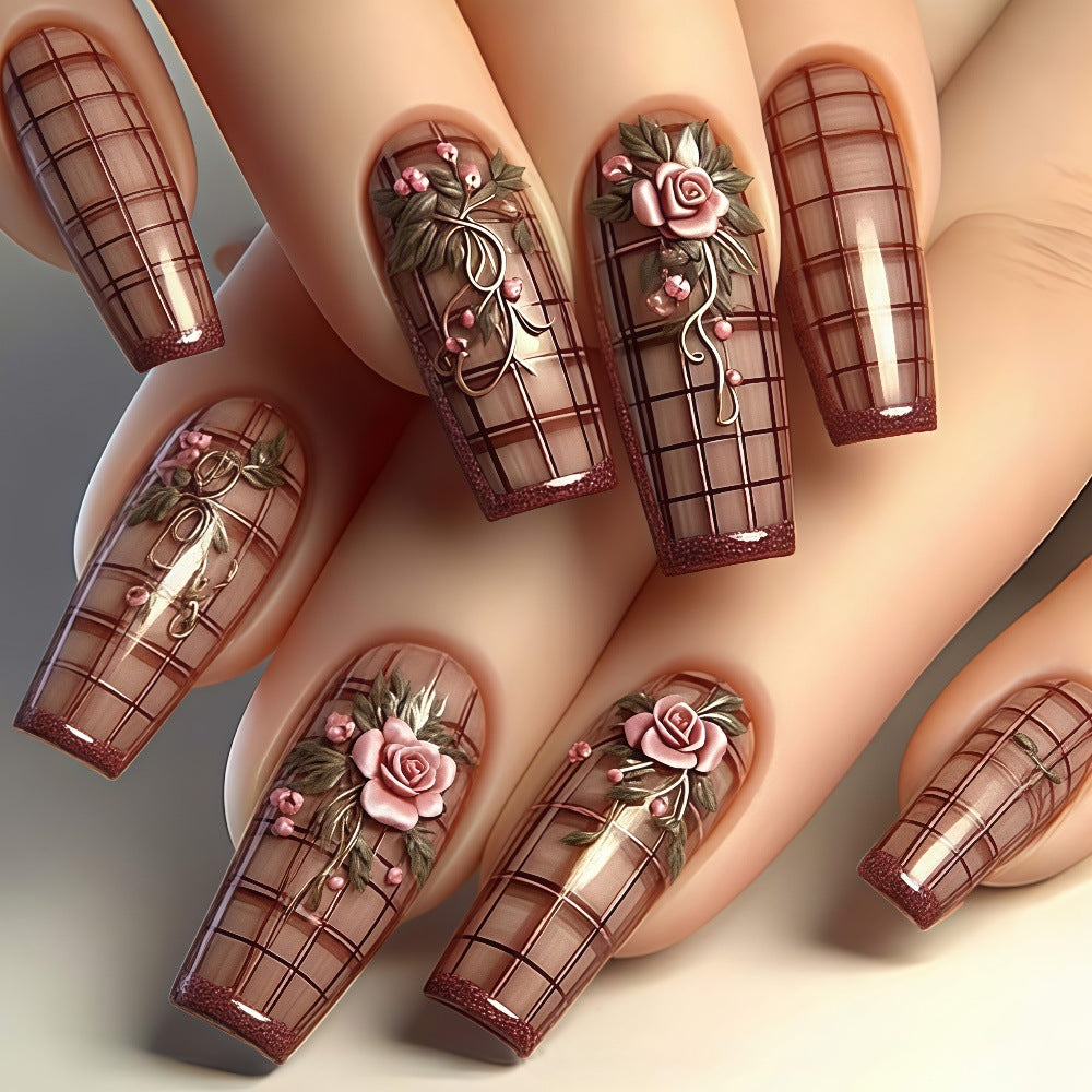 Handcrafted art nails with floral accents Bowlift