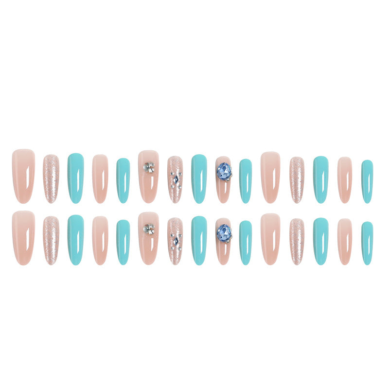 Artificial nail set with glamorous 3D applications and sparkling design Bowlift
