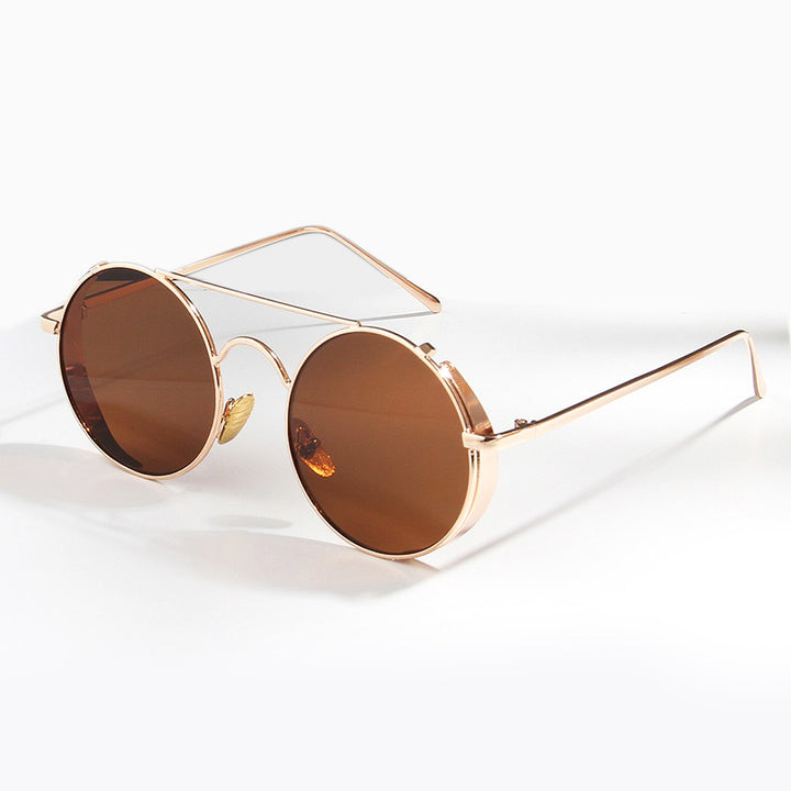 Fashionable Round Sunglasses with Fine Metal Frame Bowlift