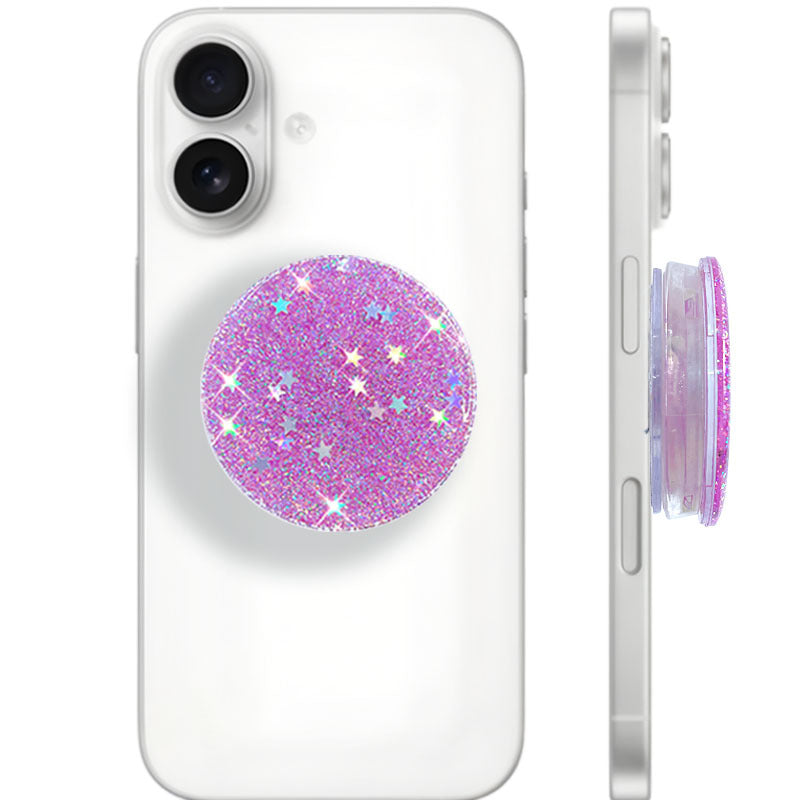 Holographic Glitter Collapsible Phone Grip And Stand