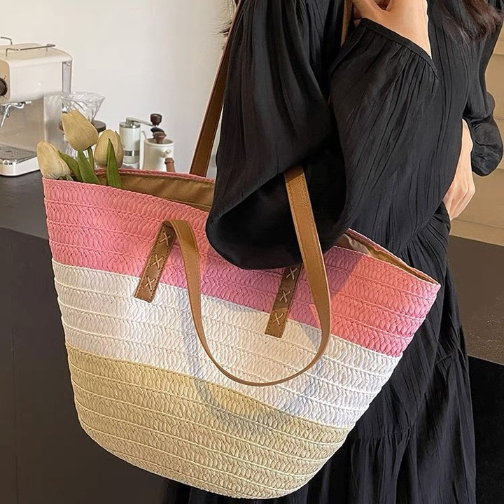 Stylish beach bag with leather handles Bowlift
