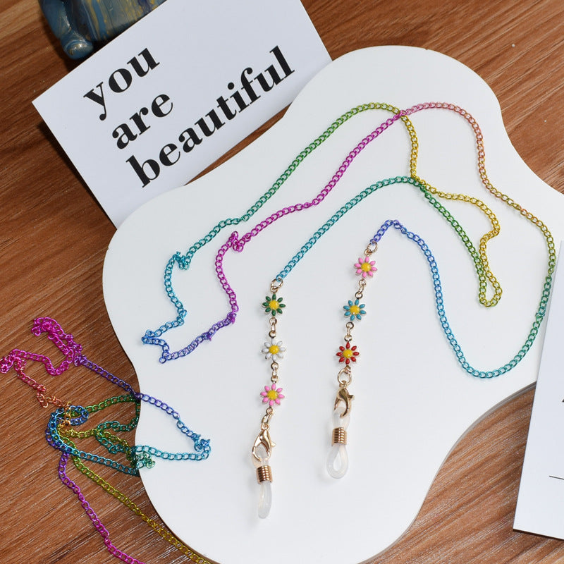 Floral Patterned Eyewear Chain Bowlift