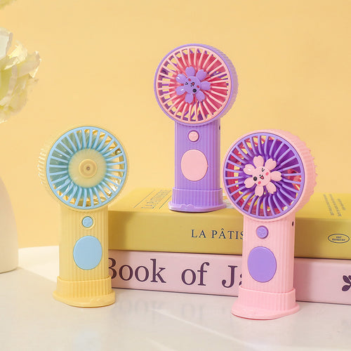 Women's Portable Hand Fan with Floral Design Bowlift