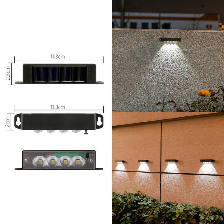 Compact Solar Motion-Sensor LED Wall Light For Outdoor Steps And Fences Bowlift