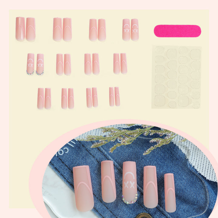 Decorative Press-On Nail Set with Playful Designs Bowlift