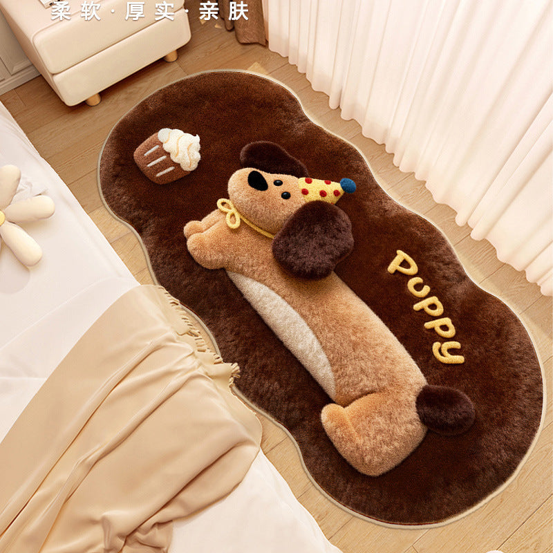 Cute Cartoon Cat-Themed Plush Area Rug