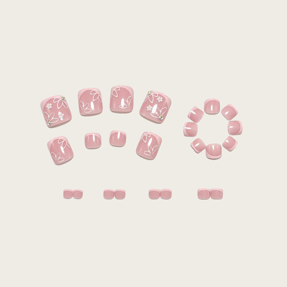 Nail art with floral decorations Bowlift