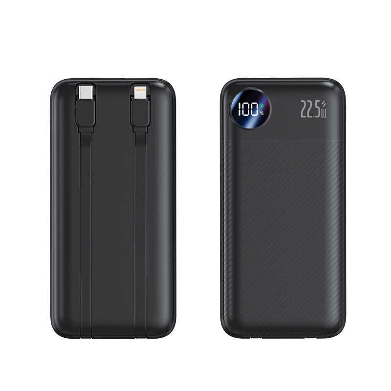 Portable power bank with integrated charging cables and digital display Bowlift