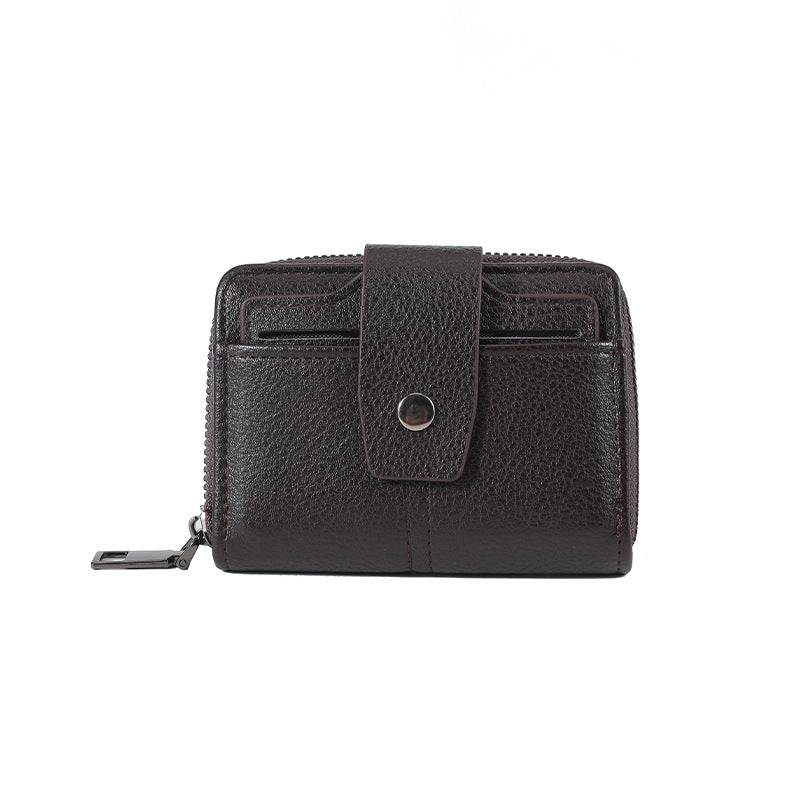 Premium Leather Zippered Card Wallet Bowlift