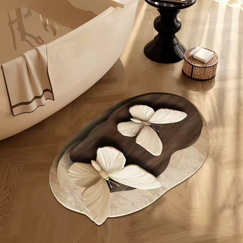 Floral Design Bath Mat Bowlift