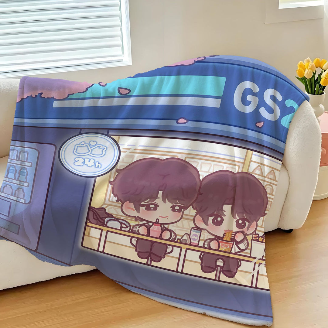 Cartoon Character Printed Fleece Throw Blanket