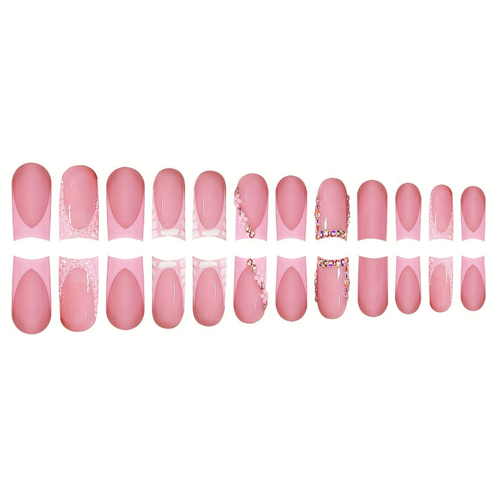 Decorative Press-On Nails with Rhinestone Accents Bowlift