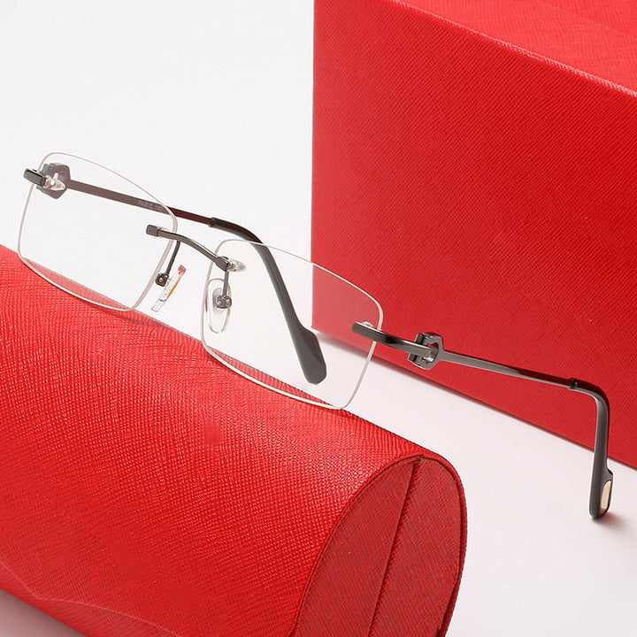 Women rectangular designer sunglasses with elegant metal frame Bowlift