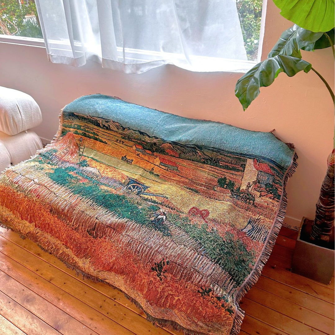 Artistic Landscape Tapestry Throw Blanket